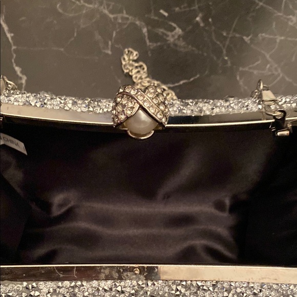 Elegant Silver Beaded Clutch - Picture 8 of 11